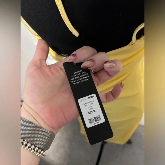 NWT | Fashion Nova | Yellow  Fluttering About Mini Dress | Size M - Picture 7 of 7